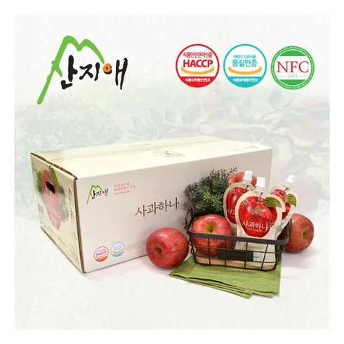 라이브 방송 출연한 산지애 알뜰사과 6kg사과즙 6팩  별점 5점 제품